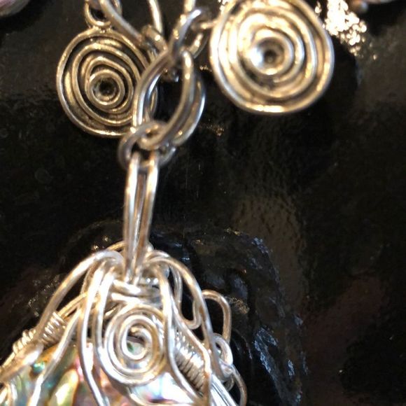 Sterling silver handmade alabaster chunky chain - Picture 11 of 12